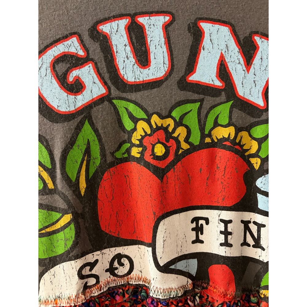 Guns n Roses Graphic Band T-Shirt Tiered Maxi Skirt Dress size Large - Picture 8 of 10